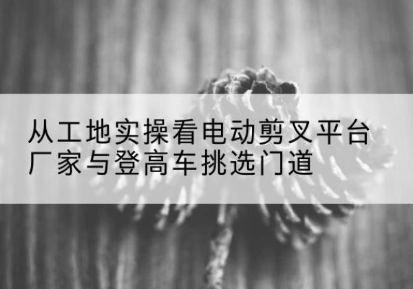 镇平电动剪叉升降平台厂家-从工地实操看电动剪叉平台厂家与登高车挑选门道